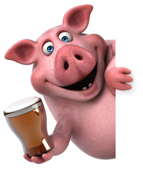 Cartoon character  holding beer — Stock Photo, Image