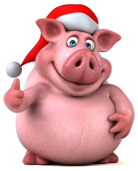 Cartoon character  wearing santa  hat — Stock Photo, Image