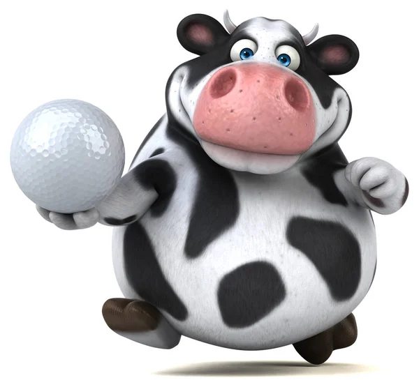 Personnage de dessin animé tenant balle de golf — Photo