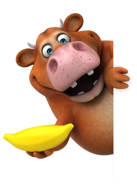 Personaggio dei cartoni animati con banana — Foto Stock
