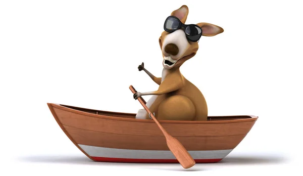 Tekne içinde eğlenceli kanguru — Stok fotoğraf