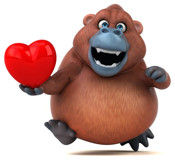 Personagem de desenho animado segurando coração — Fotografia de Stock