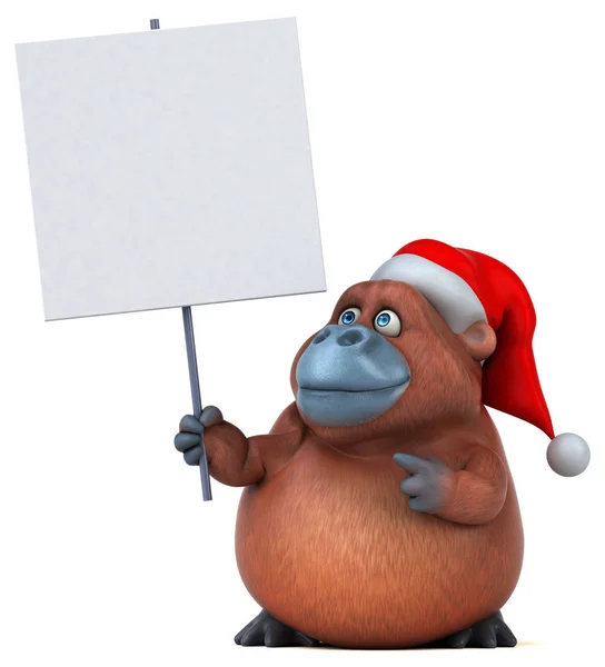 Personaggio dei cartoni animati indossa cappello di Babbo Natale — Foto Stock