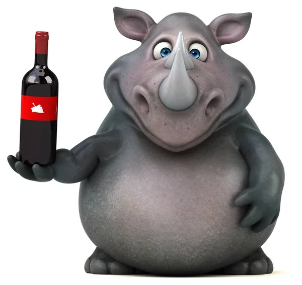 Zeichentrickfigur mit Wein — Stockfoto