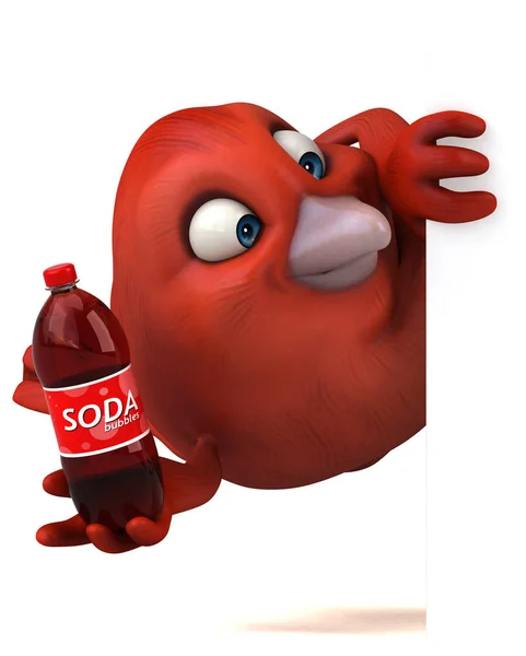 Zeichentrickfigur mit Soda — Stockfoto