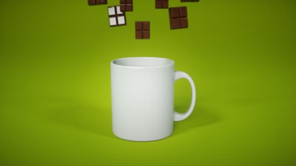 Chocolate quente na caneca — Vídeo de Stock