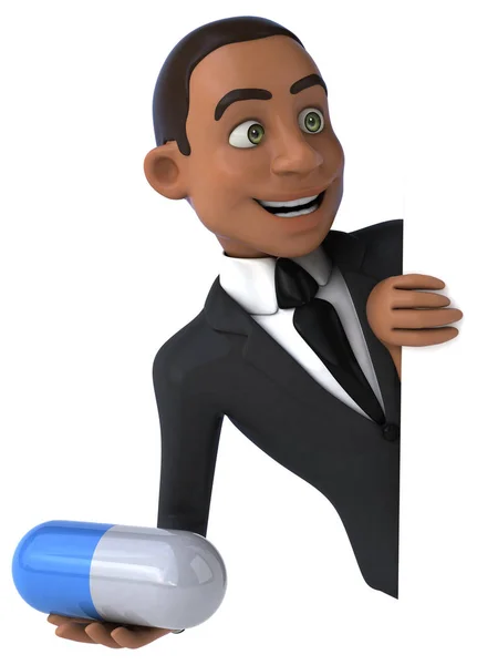 Businessman holding pill — Stock Photo, Image