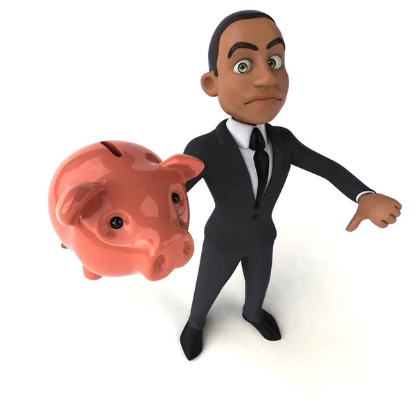 Empresario Holding Piggy Bank — Foto de Stock