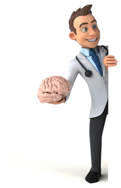 Doctor sosteniendo cerebro — Foto de Stock