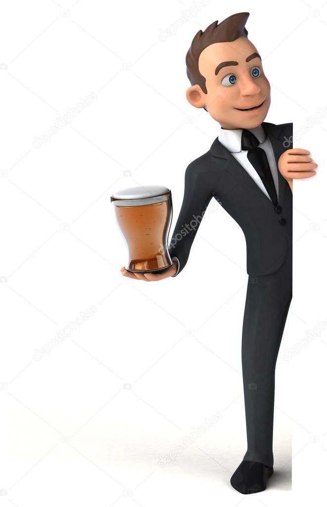  businessman holding beer 