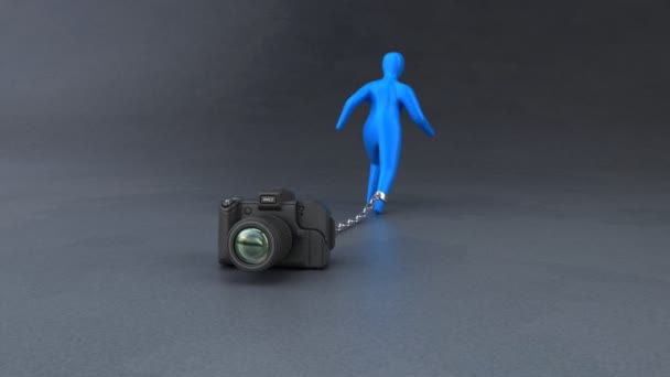 Fotoğraf makinesi simgesiyle yük — Stok video