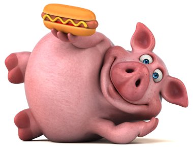 çizgi film karakteri hotdog holding 