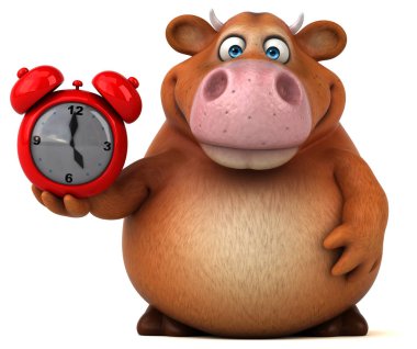 çizgi film karakteri holding saat 