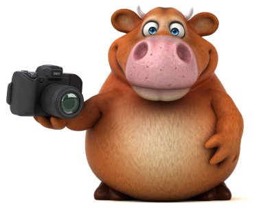 çizgi film karakteri holding kamera 