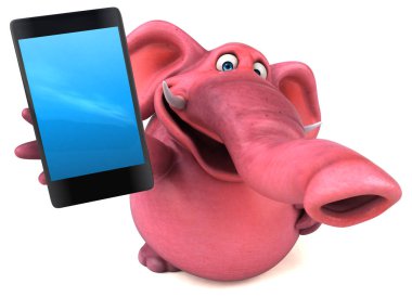 çizgi film karakteri holding telefon