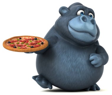 çizgi film karakteri pizza holding 