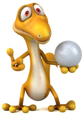 Golf topu tutan çizgi film karakteri 