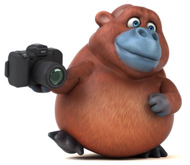 çizgi film karakteri holding kamera 