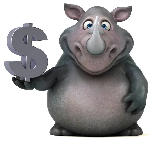 Cartoon character  holding dollar — Stock Photo, Image