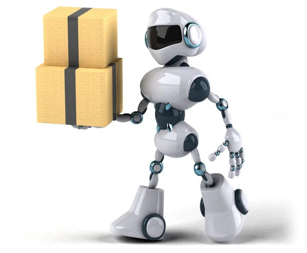 Robot holding boxes — Stock Photo, Image