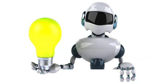 Robot holding lamp — Stock Photo, Image