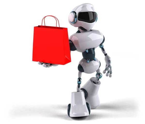 Robot segurando saco — Fotografia de Stock