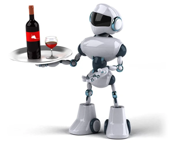 Roboter, der Wein hält — Stockfoto