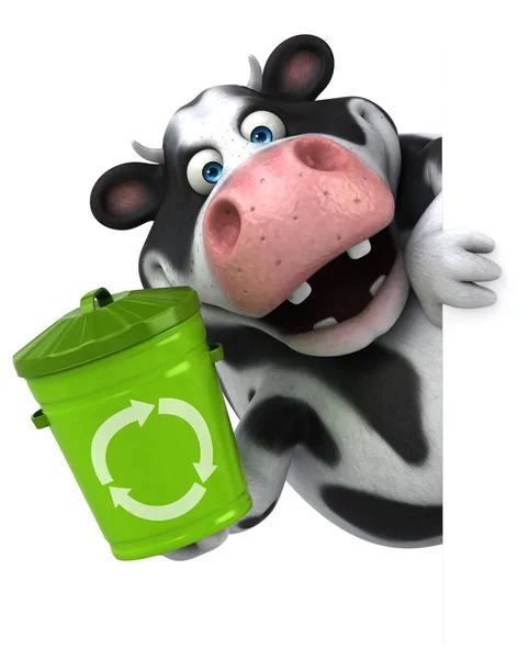 cartoon character holding bin