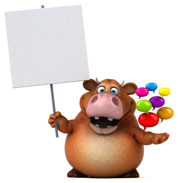 Cartoon character holding bubbles — Stock Photo, Image