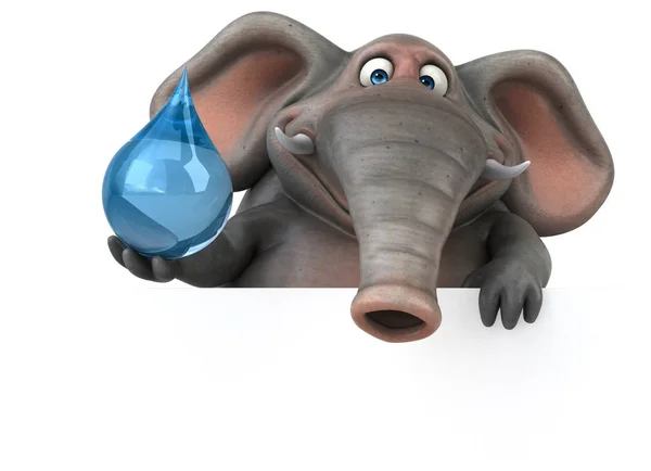 Personaj de desene animate care deține picătură de apă — Fotografie, imagine de stoc