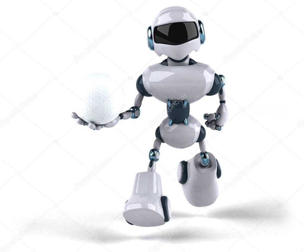 Robot holding ball 