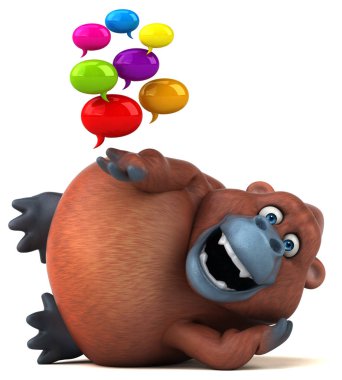 çizgi film karakteri kabarcıklar holding