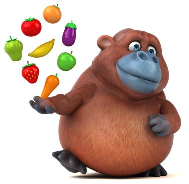  karakter holding meyve ve sebze 