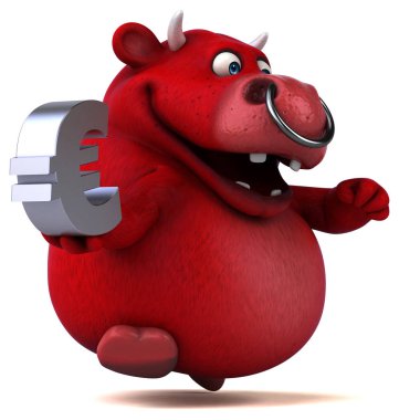 çizgi film karakteri holding euro