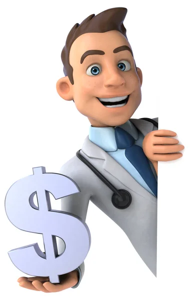 Doctor holding dollar — Stock Photo, Image