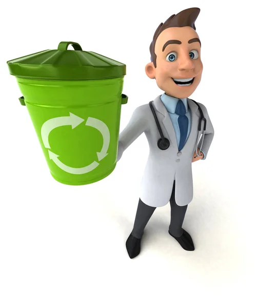 Doctor holding bin — Stock Photo, Image