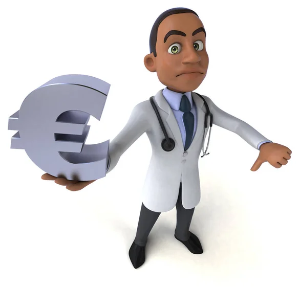 Arzt mit Euro-Zeichen — Stockfoto