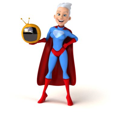 TV cihazı tutan kadın  