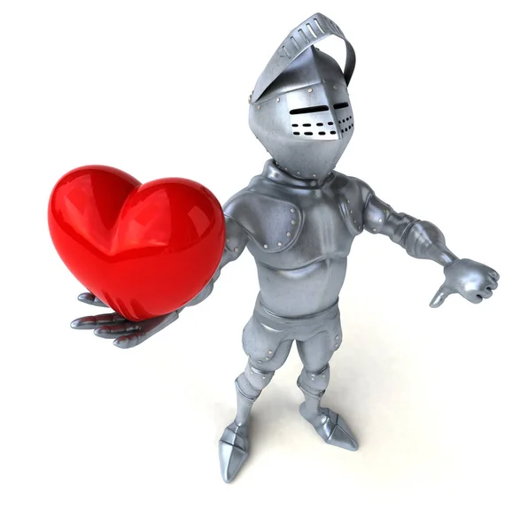 Knight  holding heart — Stock Photo, Image