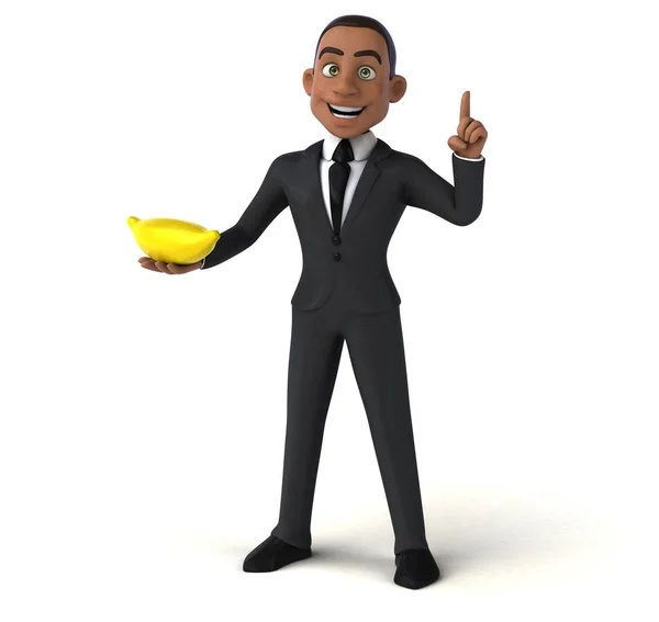 Businessman holding banana — Stock Photo, Image