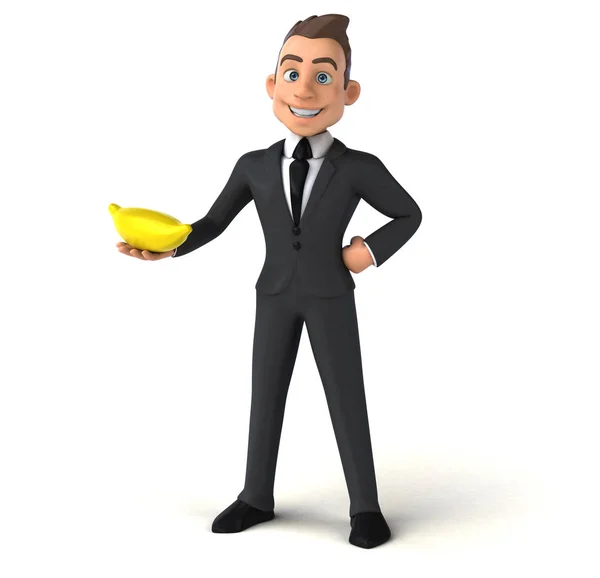 Empresário segurando banana — Fotografia de Stock