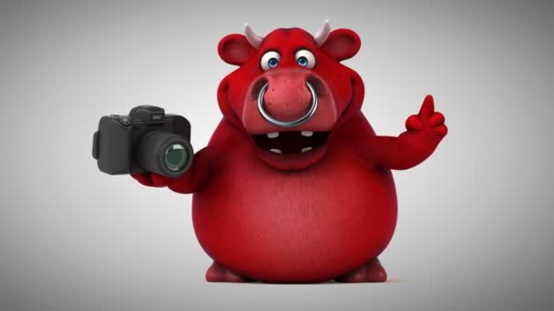 Personaggio dei cartoni animati con fotocamera — Video Stock