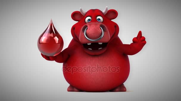 Cartoon character  holding blood — Stock Video