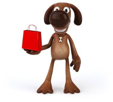 çizgi film karakteri holding çanta 