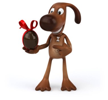  çizgi film karakteri holding Paskalya yortusu yumurta 