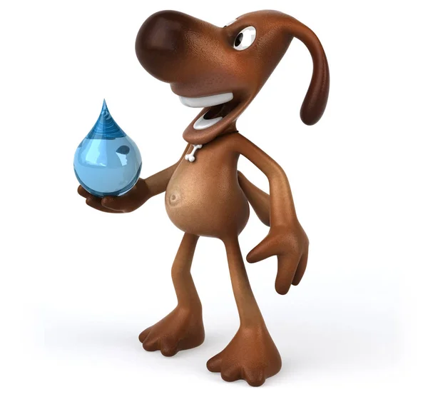 Personnage de dessin animé tenant goutte d'eau — Photo
