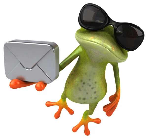 Fun frog with mail sign — Stock Photo, Image