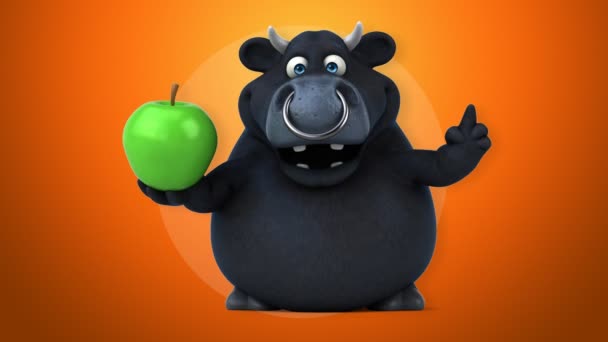 Cartoon karakter bedrijf apple — Stockvideo