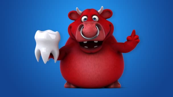 Зуб персонажа — стоковое видео