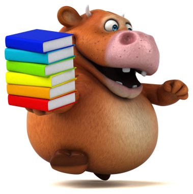 kitap tutan çizgi film karakteri 